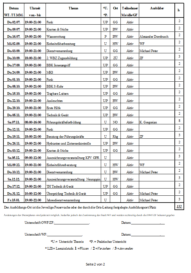 Foto Dienstplan 26 2